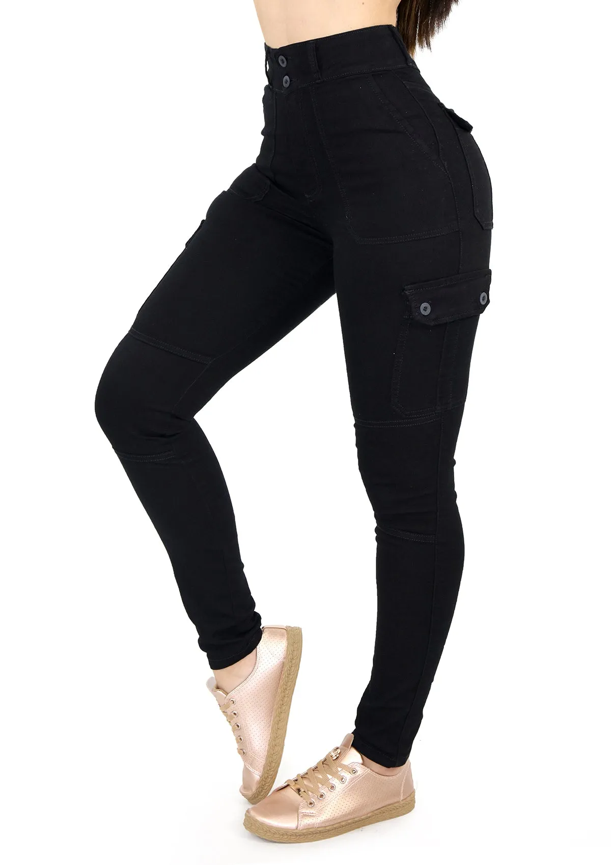 1583 Black Scarcha Women Skinny Jean (Cargo)