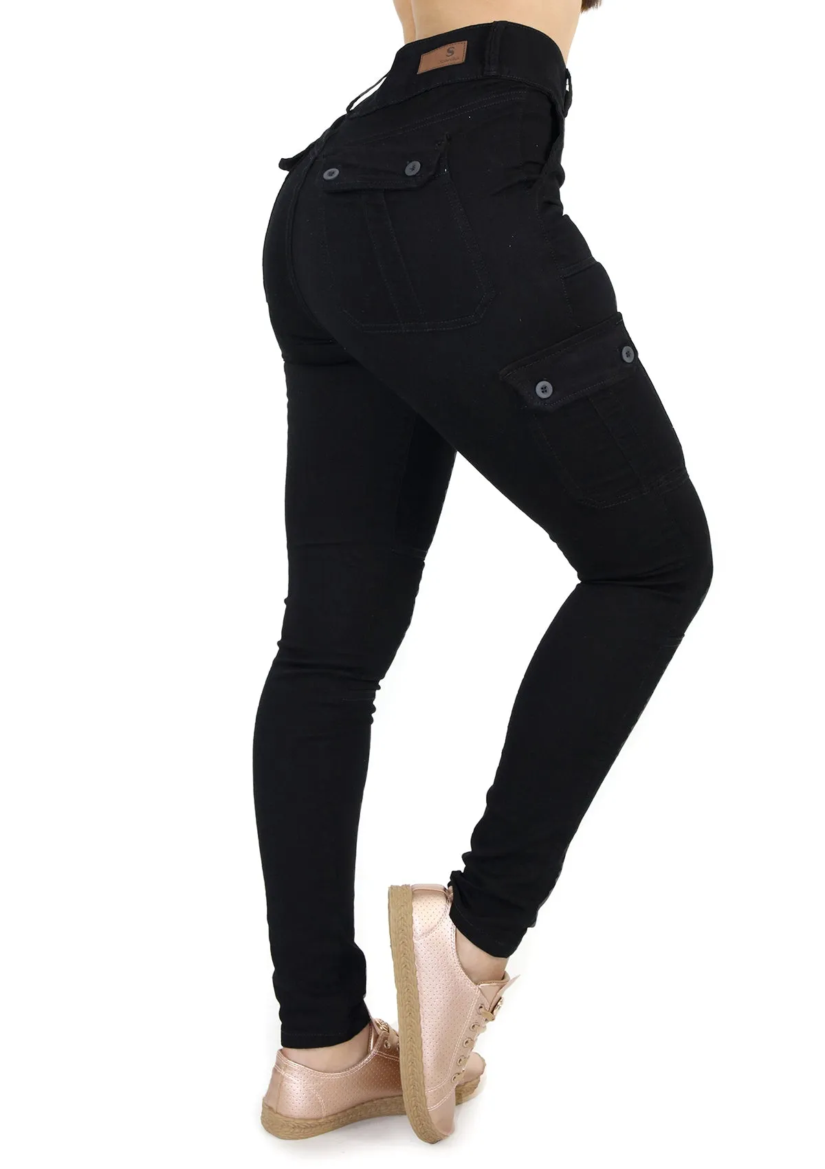 1583 Black Scarcha Women Skinny Jean (Cargo)