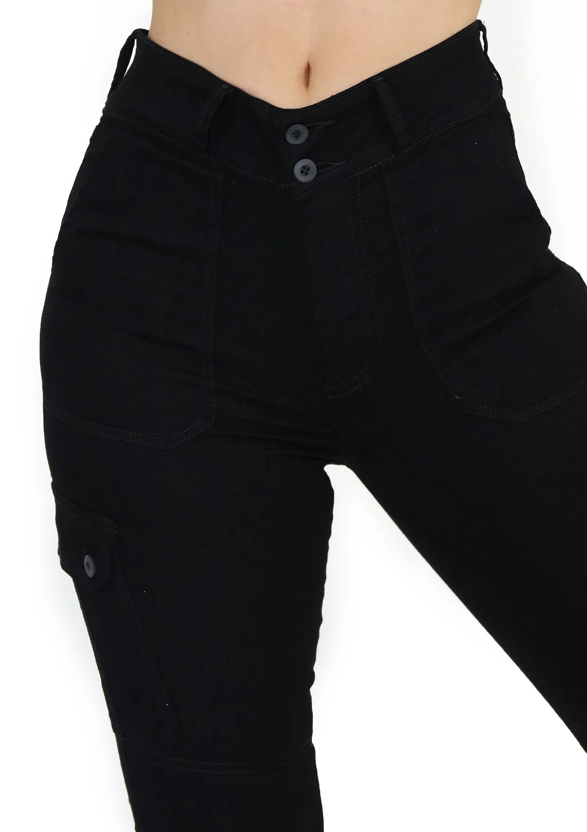 1583 Black Scarcha Women Skinny Jean (Cargo)