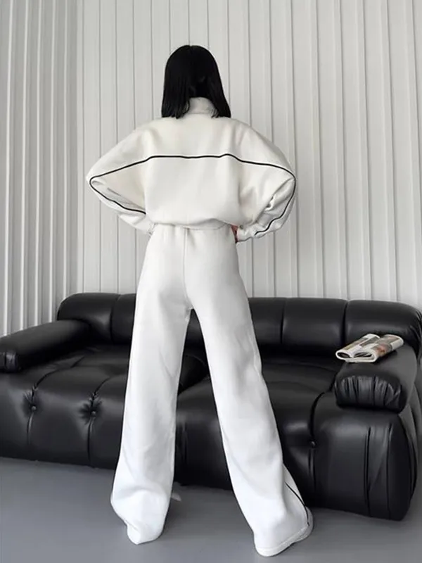 A456 FEMENINA 3D SPORTS AND LEISURE TRAJE DE OCIO DE MANGA LARGA PANTALONES DE RAYAS DE CáRDERA SEMIALTA