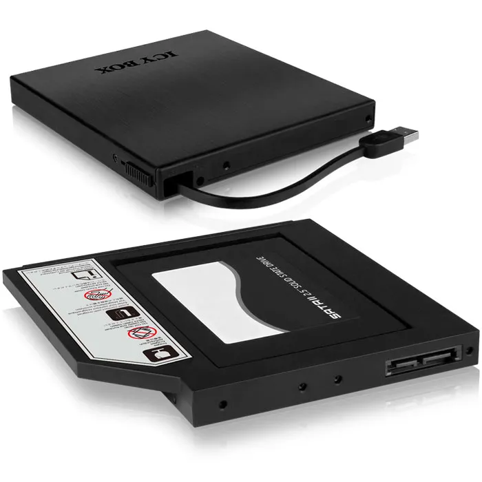 ADAPTADOR ICY BOX IBAC642 SSD / SATA PARA DVD, STAT USB2.0 / 70642