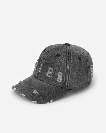 Aries Laser Logo Distressed Denim Cap