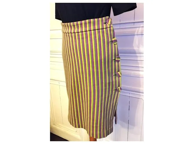 Autre Marque FALDA AGNES B FALDA BAYADERE RETRO 5 BOTONES T1 O T36 Multicolor 