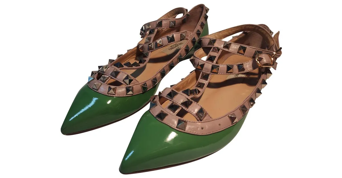 Ballerie Rockstud de Valentino Garavani Verde Verde oliva 