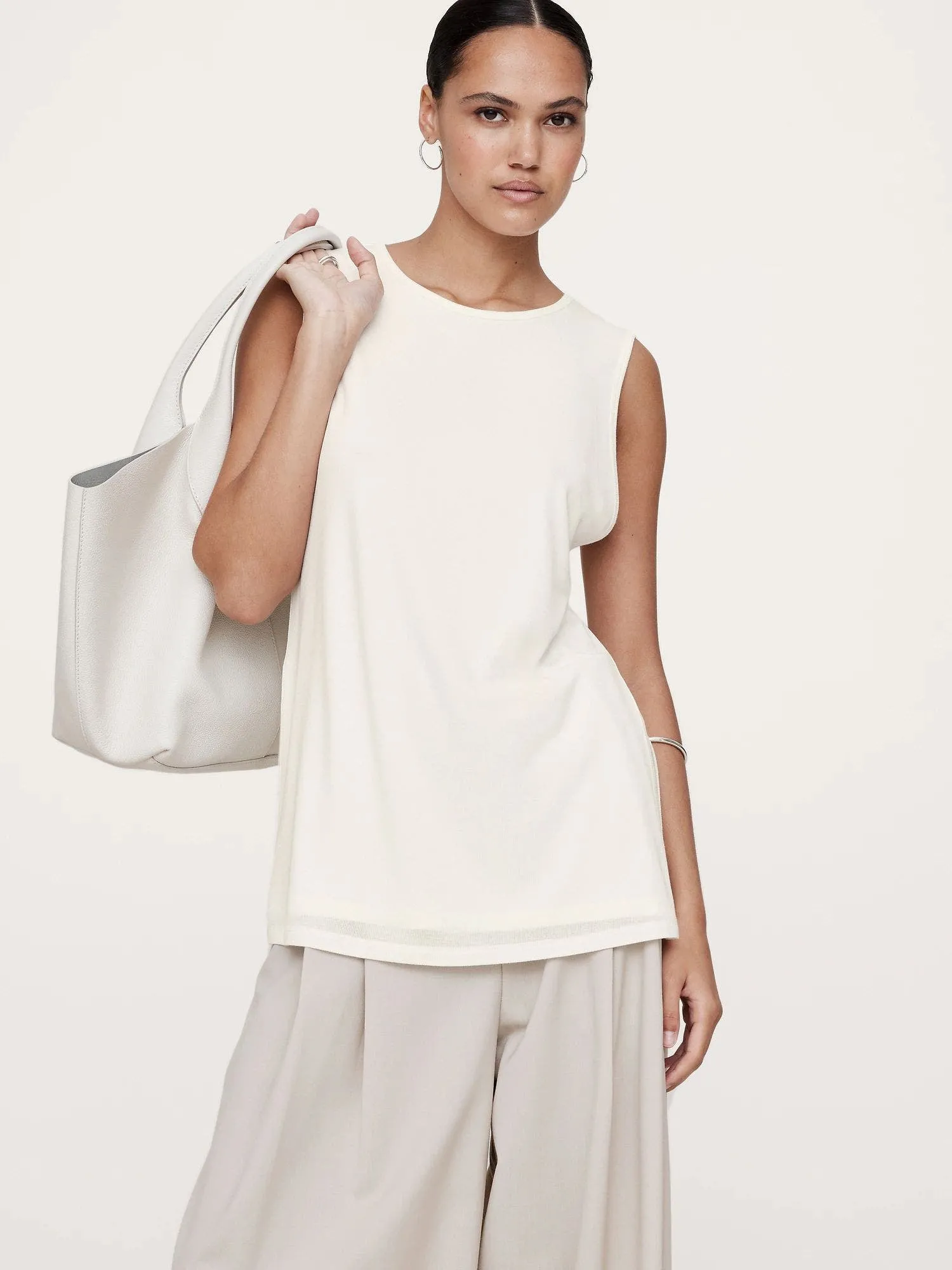 BANANA REPUBLIC POLERA MUJER RIBBED TUNIC TANK