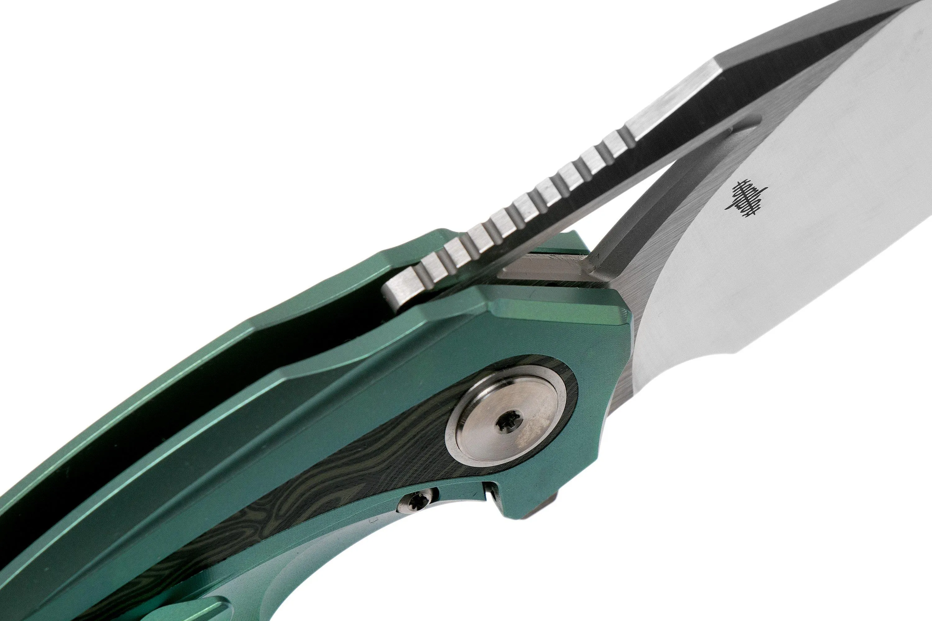 Bestech Nuke BT2107D Green Titanium, Black Green G10, Satin navaja, diseño Kombou