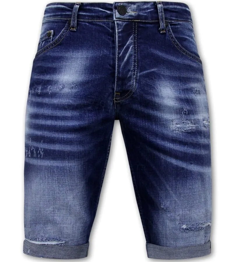 BLUE RIPPED SHORTS HOMBRES  SLIM FIT 1081 AZUL
