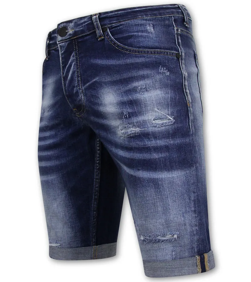 BLUE RIPPED SHORTS HOMBRES  SLIM FIT 1081 AZUL