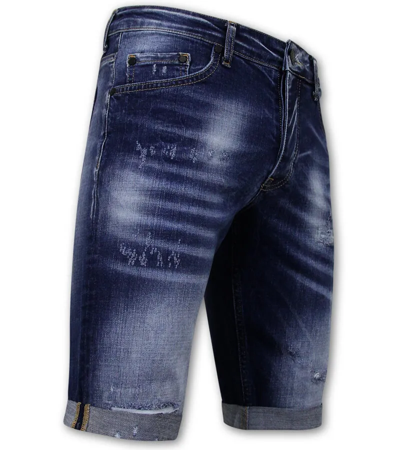 BLUE RIPPED SHORTS HOMBRES  SLIM FIT 1081 AZUL