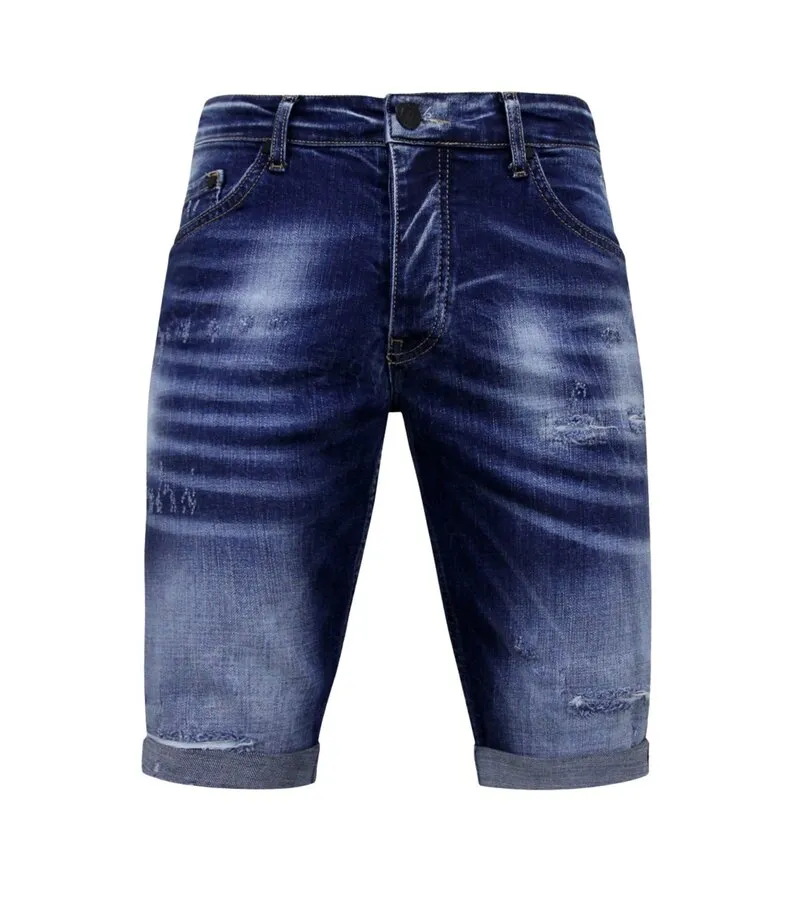 BLUE RIPPED SHORTS HOMBRES  SLIM FIT 1081 AZUL