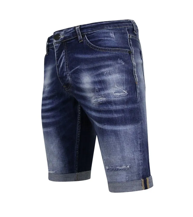 BLUE RIPPED SHORTS HOMBRES  SLIM FIT 1081 AZUL