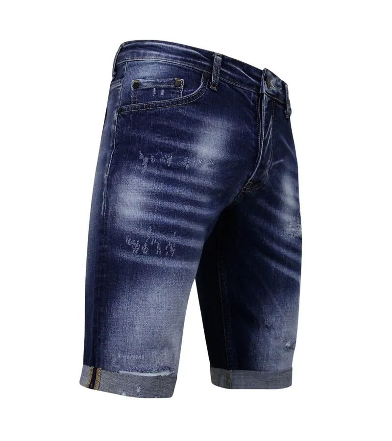 BLUE RIPPED SHORTS HOMBRES  SLIM FIT 1081 AZUL