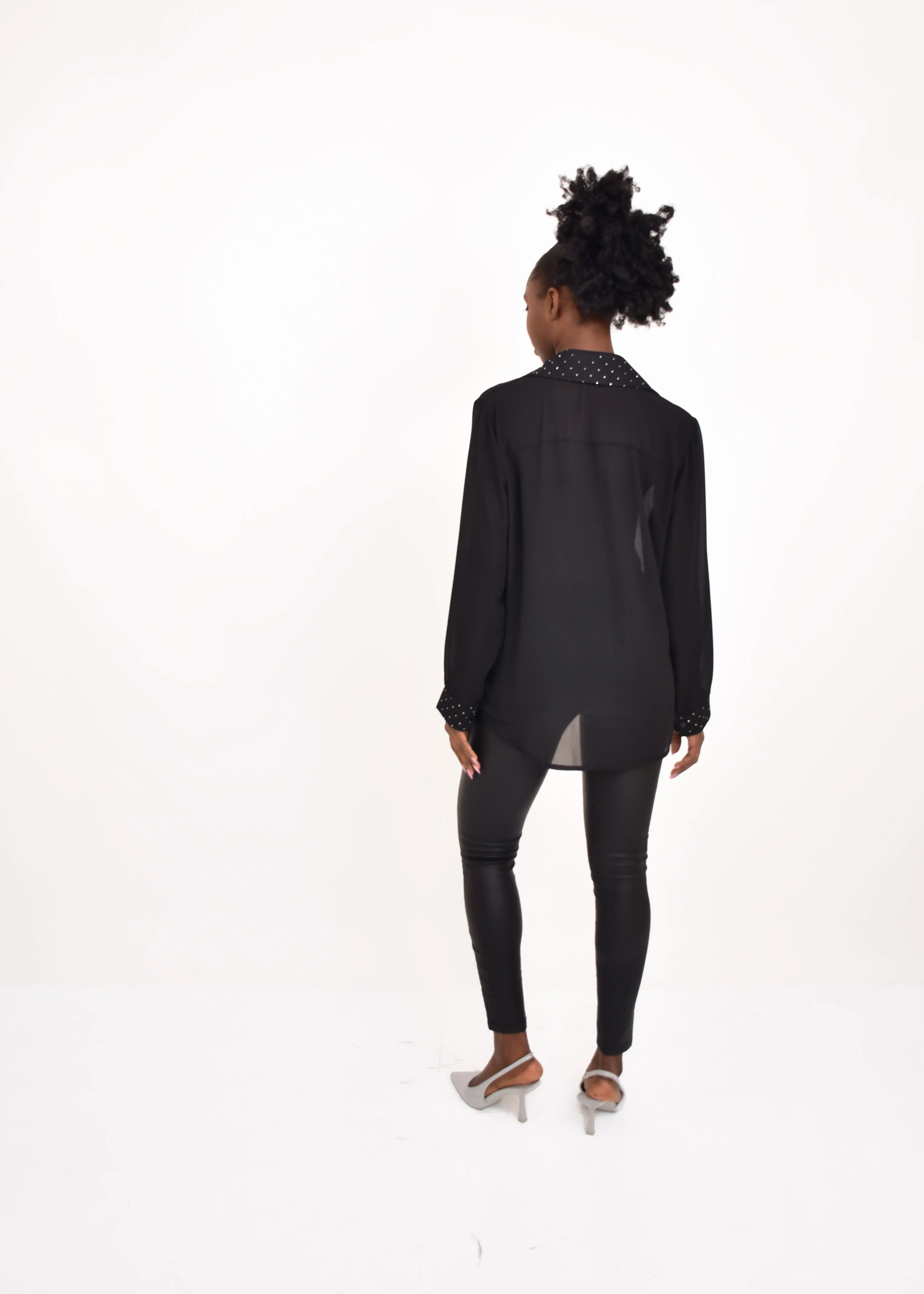 BLUSA STRASS TRANSPARENCIASNEGRA