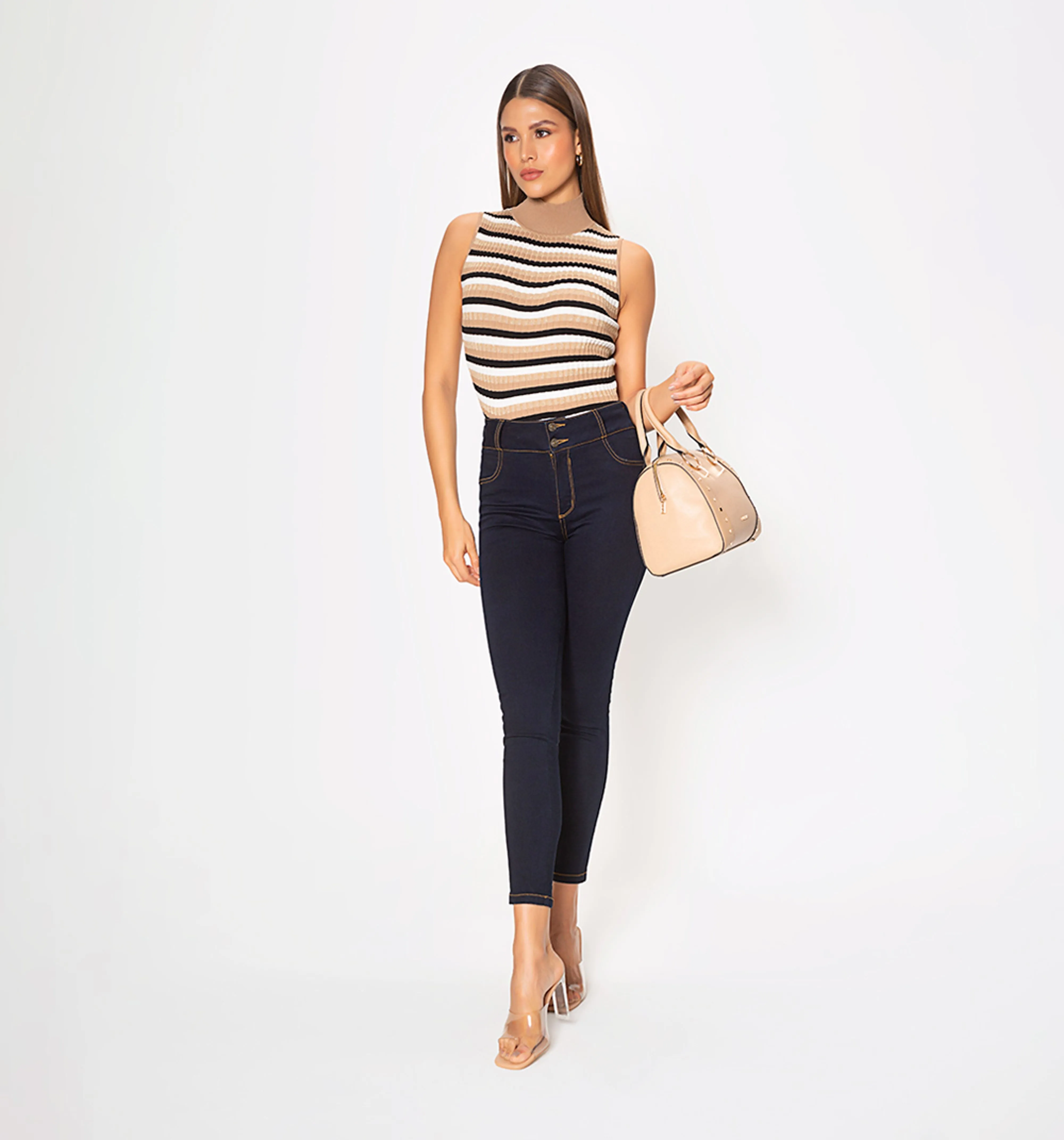 Blusa tejida  rayas con lurex