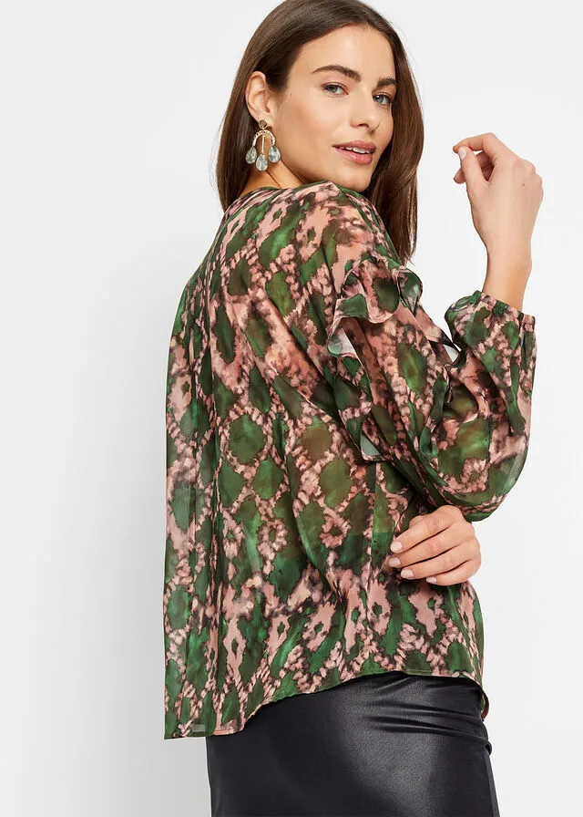 Blusa Verde estampado