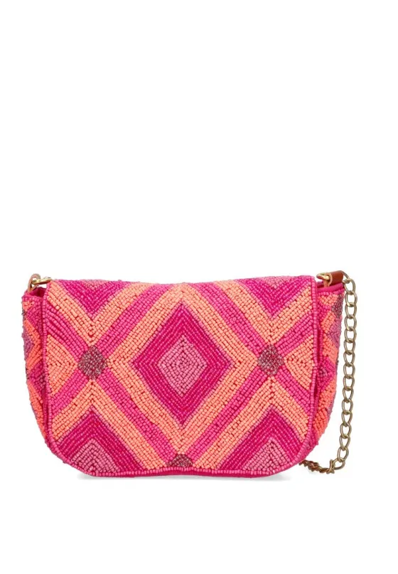 BOLSO BANDOLERA PEQUEñA LUNA COLLECTION MKH1181 FUCSIA