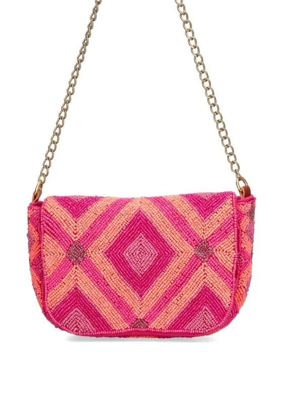 BOLSO BANDOLERA PEQUEñA LUNA COLLECTION MKH1181 FUCSIA