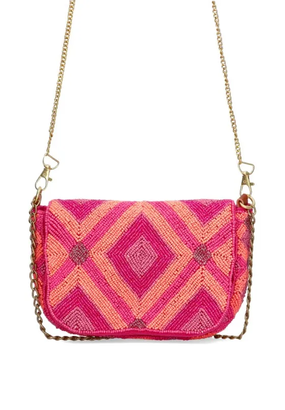 BOLSO BANDOLERA PEQUEñA LUNA COLLECTION MKH1181 FUCSIA