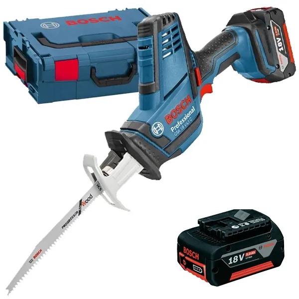 BOSCH  GSA 18 VLI C  SIERRA SABLE CON 2 BATERíAS, LIION, 18 V, 5 AH, 21 MM, CAJA ESPECIAL