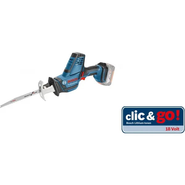 BOSCH  GSA 18 VLI C  SIERRA SABLE CON 2 BATERíAS, LIION, 18 V, 5 AH, 21 MM, CAJA ESPECIAL