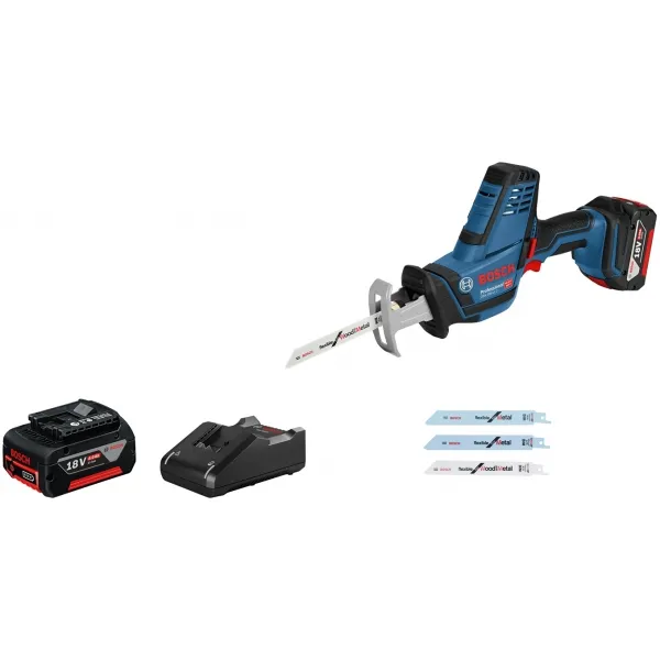 BOSCH  GSA 18 VLI C  SIERRA SABLE CON 2 BATERíAS, LIION, 18 V, 5 AH, 21 MM, CAJA ESPECIAL