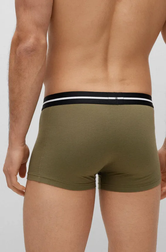 Boss Trunk 3P Bold Pack de 3 bóxers de algodón para hombre en negro blanco