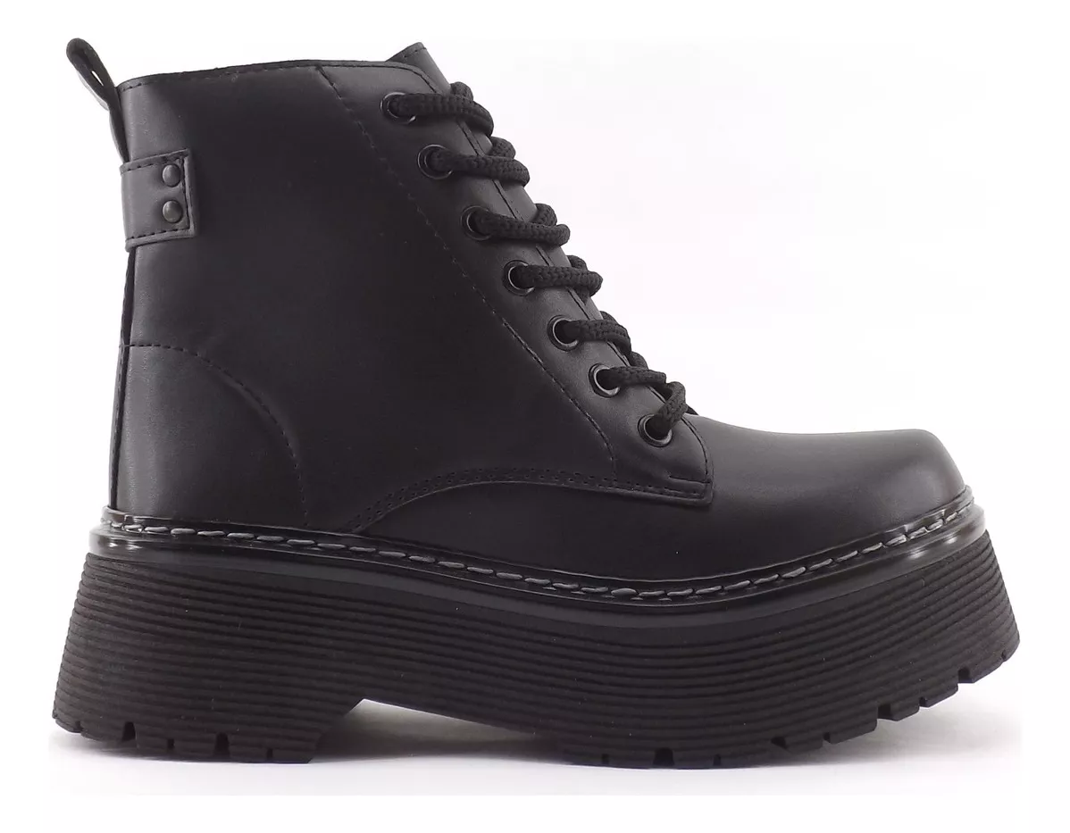 Botas Borcegos Acordonados Dama Mujer Plataforma 704 Carg