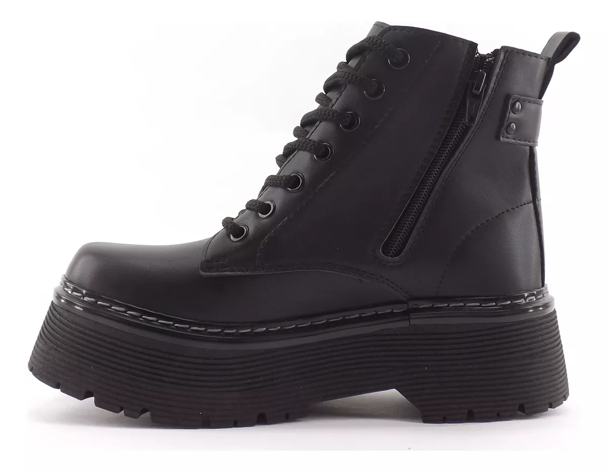 Botas Borcegos Acordonados Dama Mujer Plataforma 704 Carg