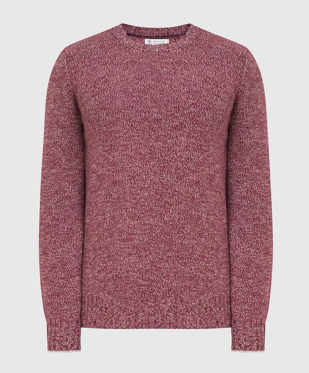 Brunello Cucinelli Burgundy wool, cashmere and silk sweater