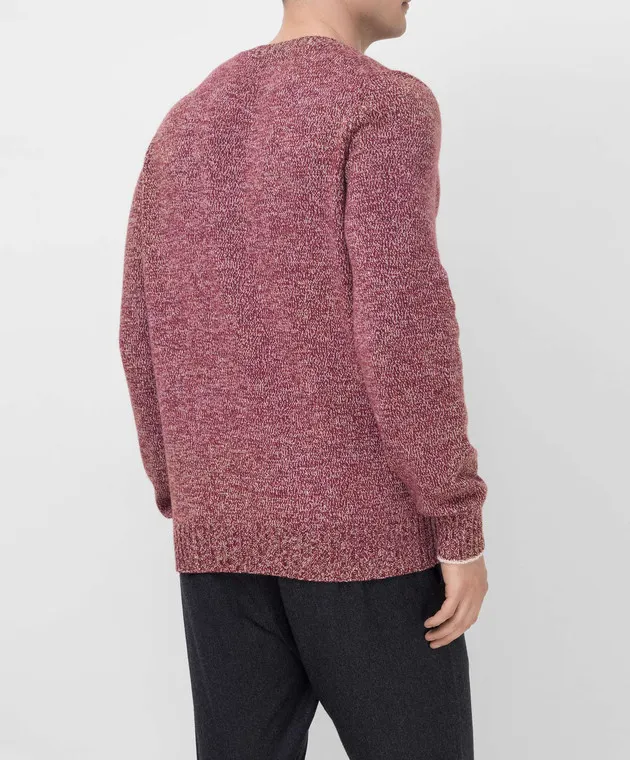 Brunello Cucinelli Burgundy wool, cashmere and silk sweater