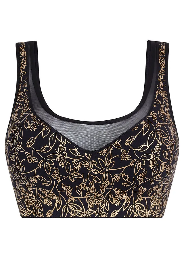 BUSTIER FEEL COMFORT DE MATERIAL SOSTENIBLE NEGRODORADO