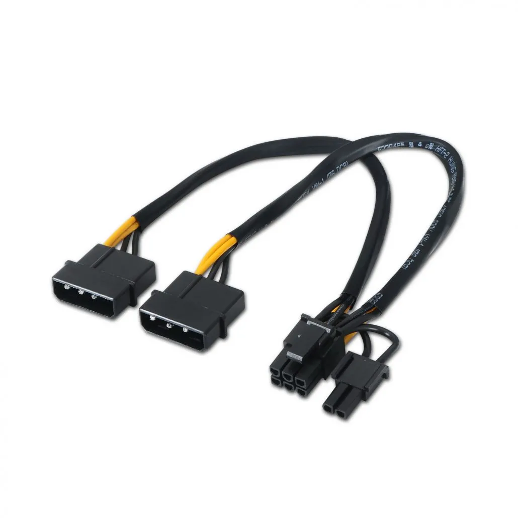 CABLE DE ALIMENTACION PARA TARJETA GRAFICA 2X MOLEX A PCIE 0.20 M NEGRO