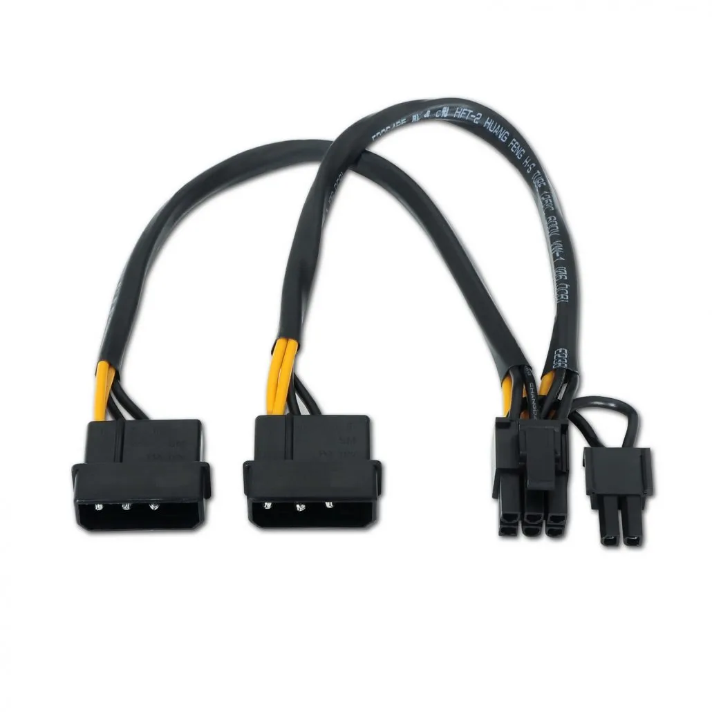 CABLE DE ALIMENTACION PARA TARJETA GRAFICA 2X MOLEX A PCIE 0.20 M NEGRO