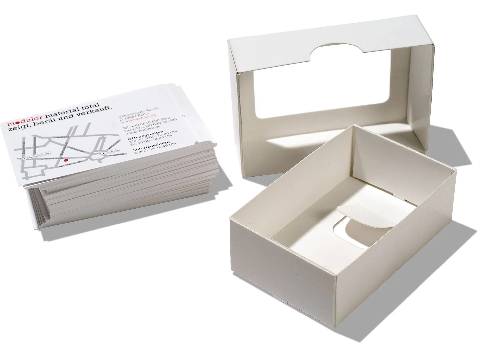 Caja p. tarjetas visitas, ventana, cruda, blanca