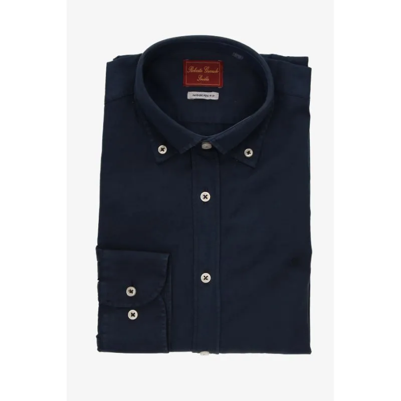 Camisa lisa azul marino