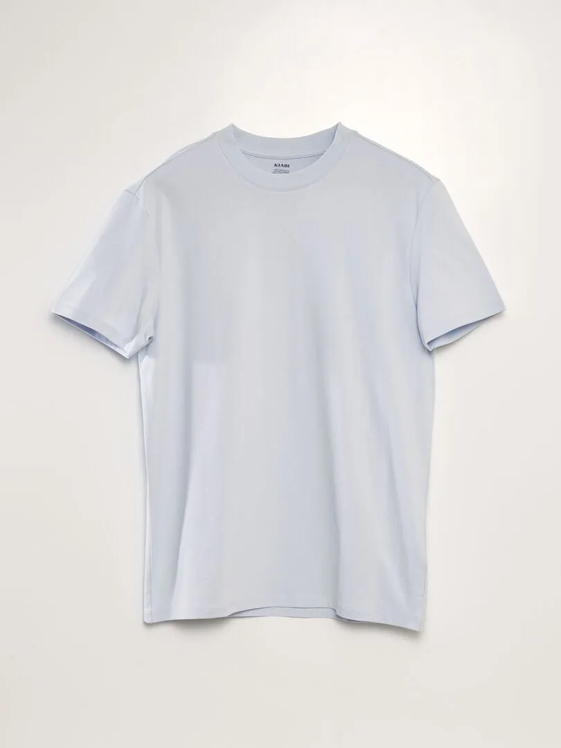 CAMISETA DE ALGODóN CON CUELLO REDONDO  AZUL