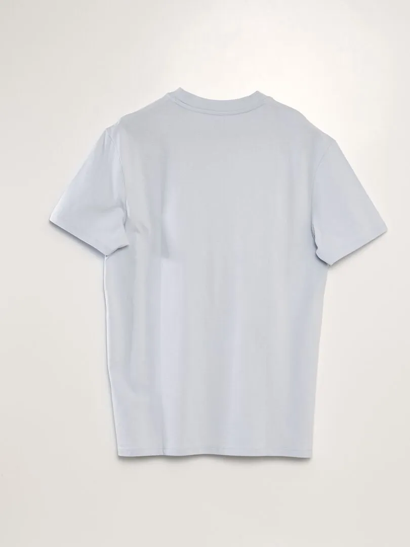 CAMISETA DE ALGODóN CON CUELLO REDONDO  AZUL