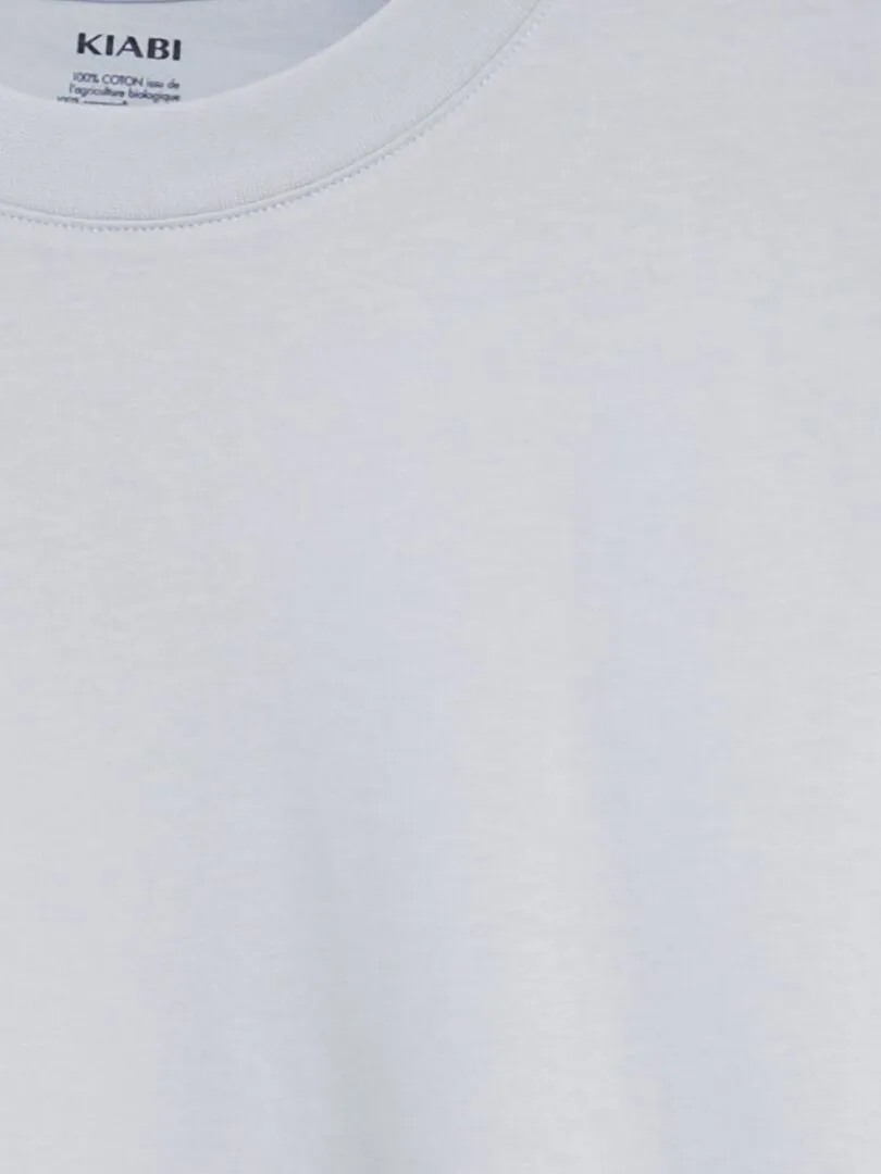 CAMISETA DE ALGODóN CON CUELLO REDONDO  AZUL