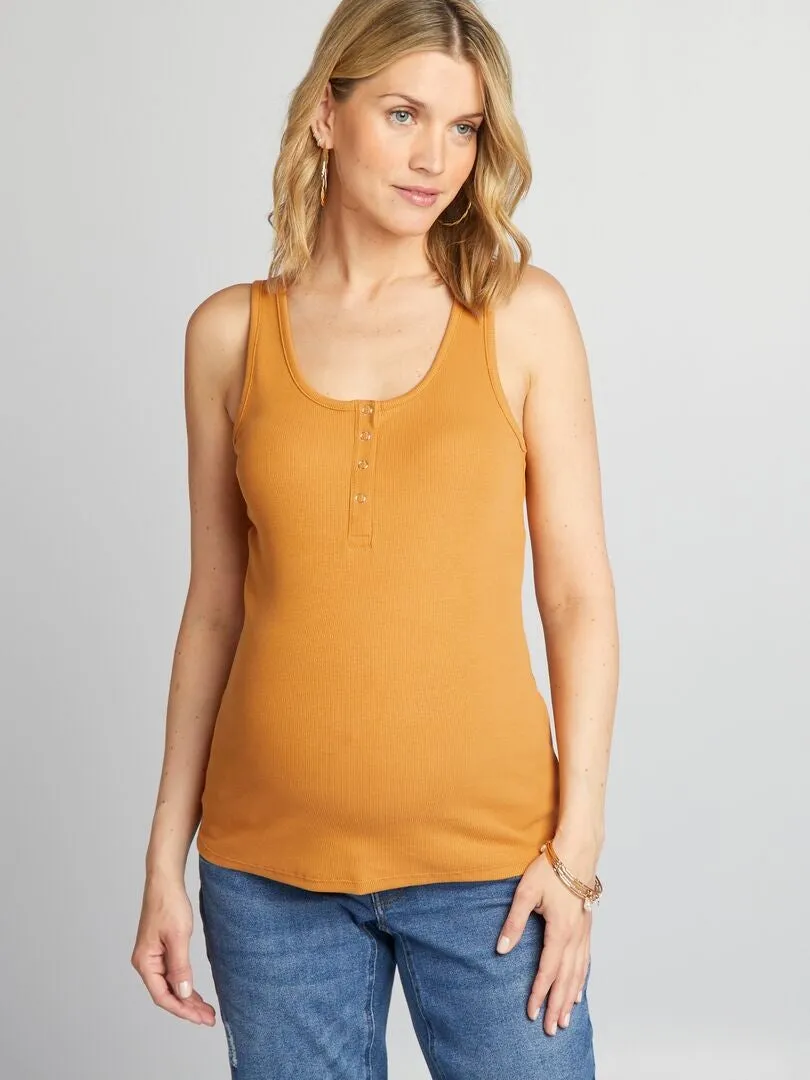 CAMISETA DE CANALé DE LACTANCIA DE TIRANTES  AMARILLO