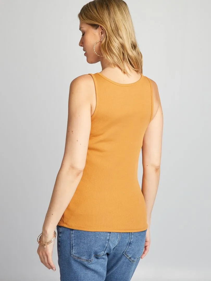 CAMISETA DE CANALé DE LACTANCIA DE TIRANTES  AMARILLO