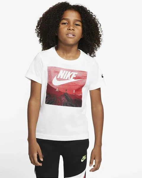 camiseta nike blanco/rojo niño