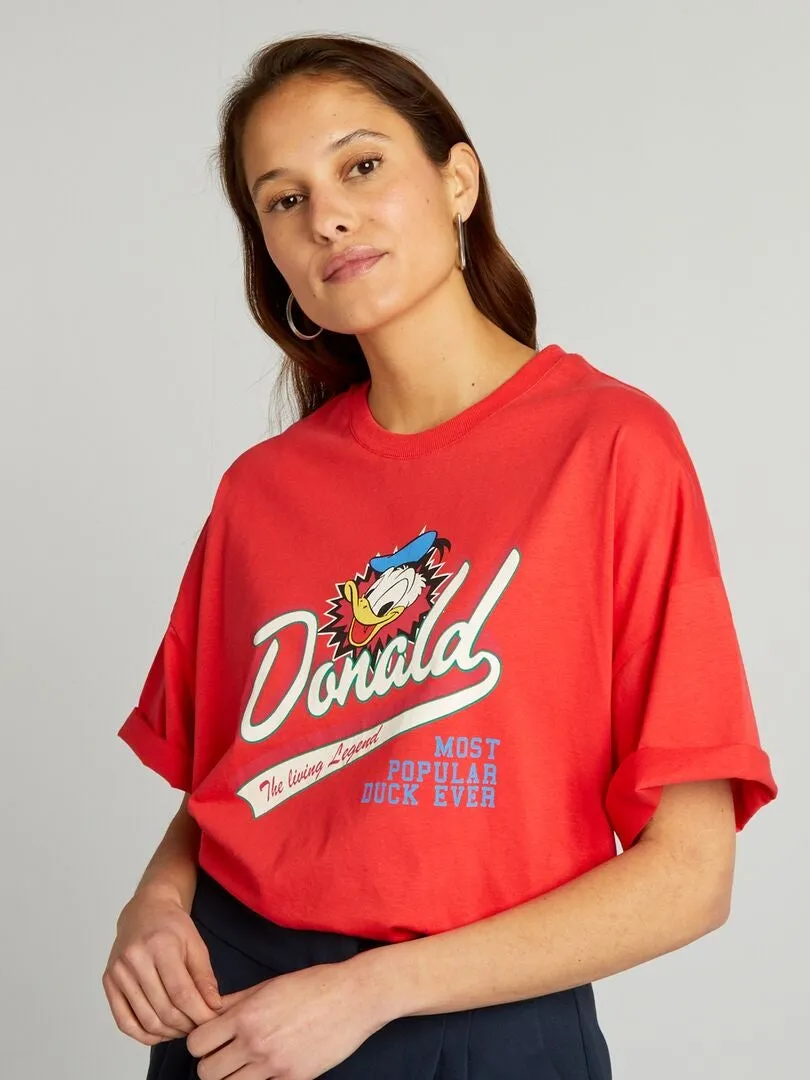 CAMISETA 'DONALD DUCK' DE 'DISNEY' DE ALGODóN  ROJO