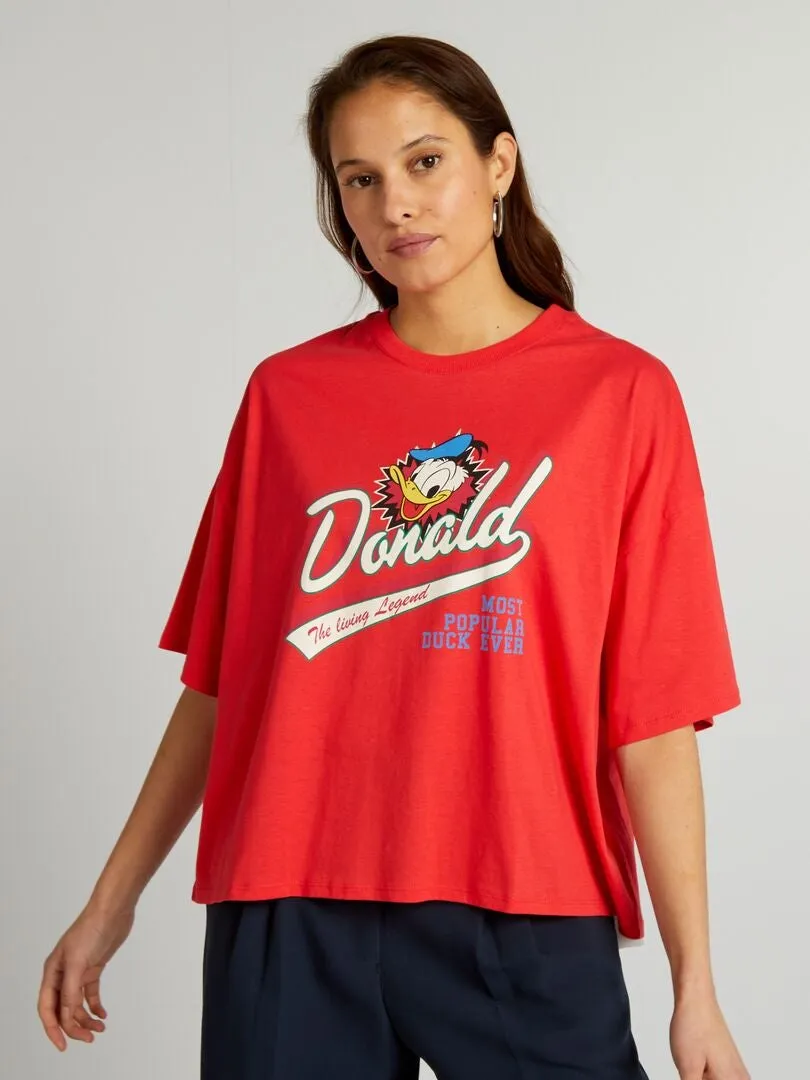 CAMISETA 'DONALD DUCK' DE 'DISNEY' DE ALGODóN  ROJO