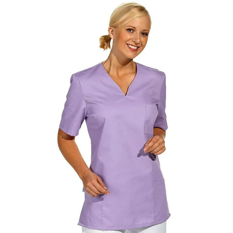CAMISOLA LABORAL MUJER CUELLO LLAVE LILA LEIBER  TALLA XXL OFERTA