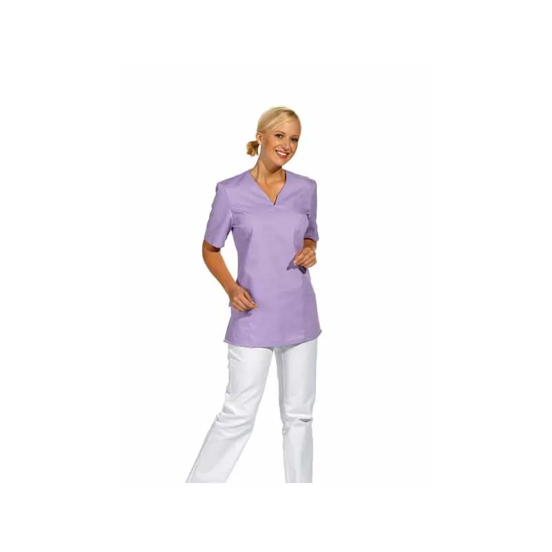 CAMISOLA LABORAL MUJER CUELLO LLAVE LILA LEIBER  TALLA XXL OFERTA