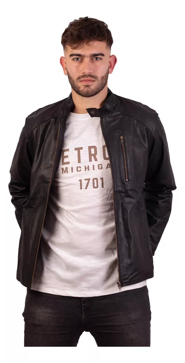 CAMPERA DE CUERO DE VACA HOMBRE, CUERO VACUNO 100%  GABRI