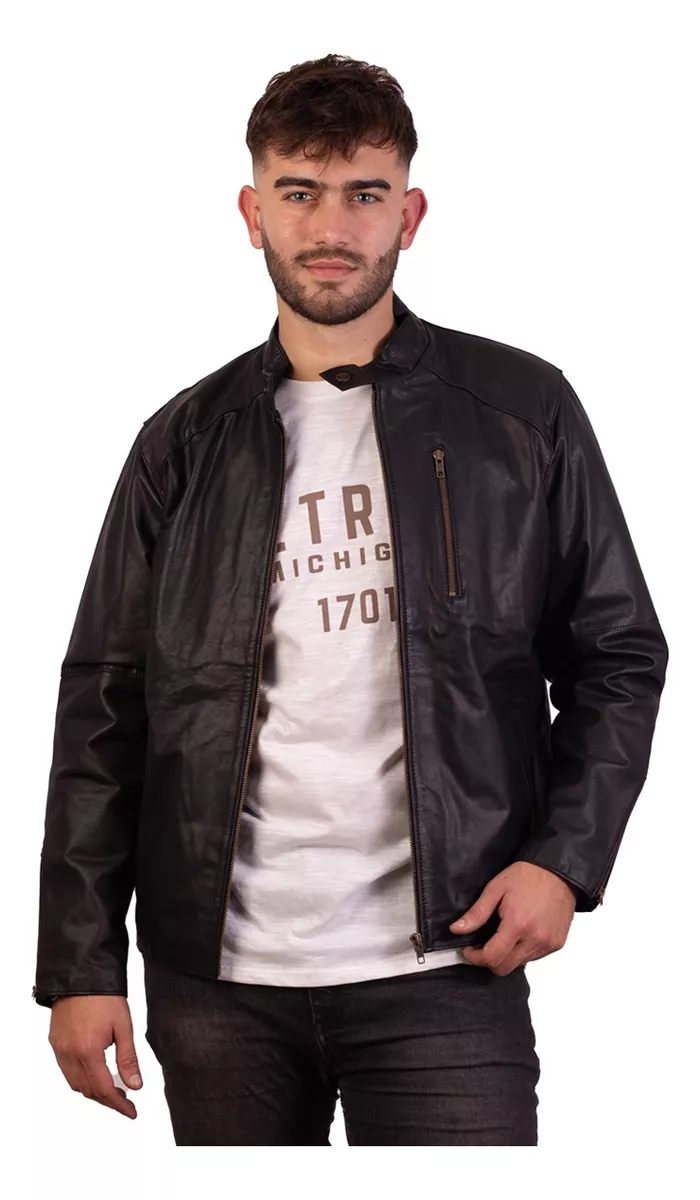 CAMPERA DE CUERO DE VACA HOMBRE, CUERO VACUNO 100%  GABRI