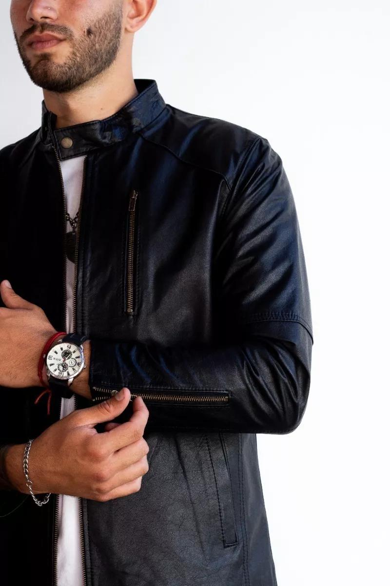 CAMPERA DE CUERO DE VACA HOMBRE, CUERO VACUNO 100%  GABRI