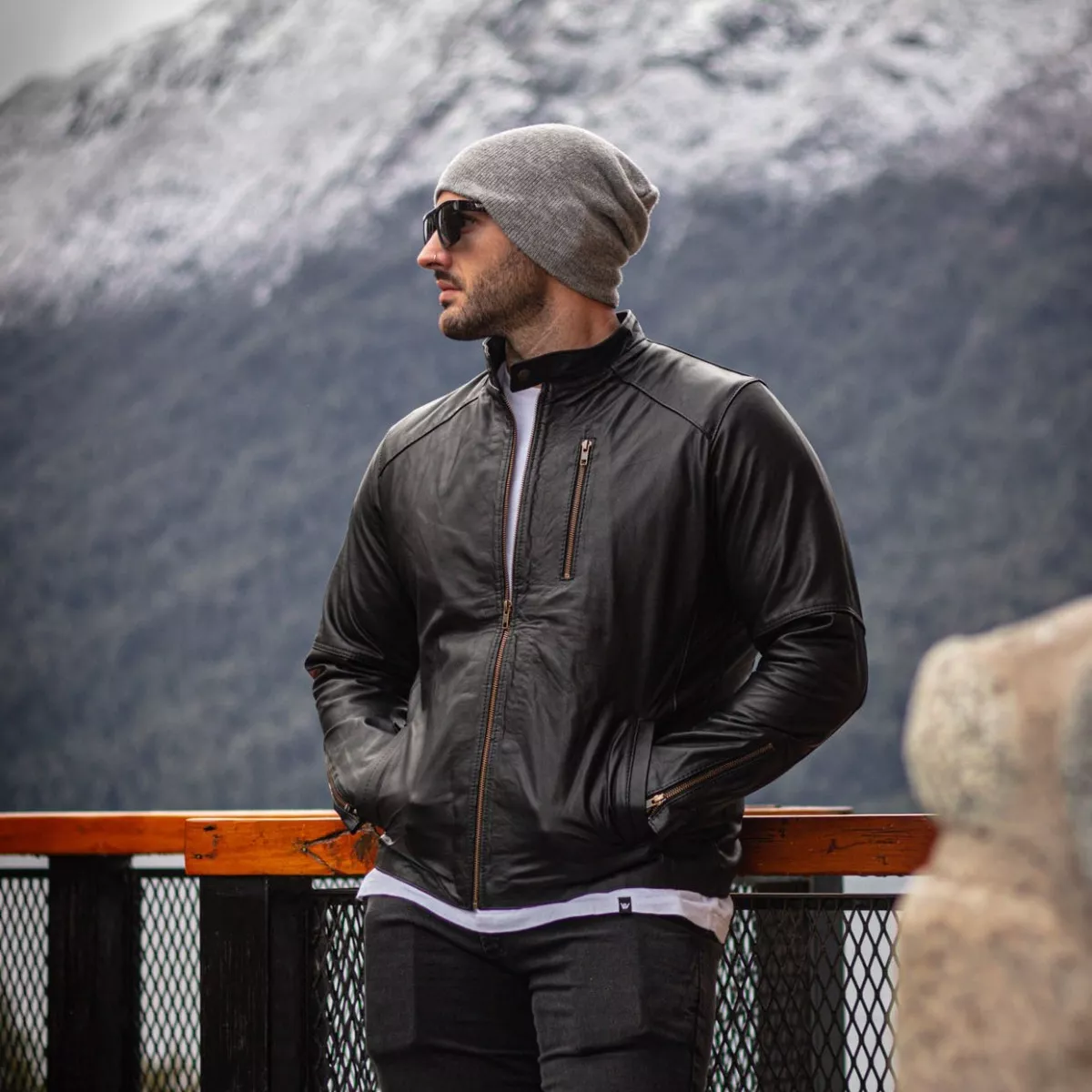CAMPERA DE CUERO DE VACA HOMBRE, CUERO VACUNO 100%  GABRI