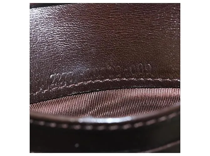 Cartera FENDI Zucca Canvas Marrón Negro Auth 28018 Castaño 